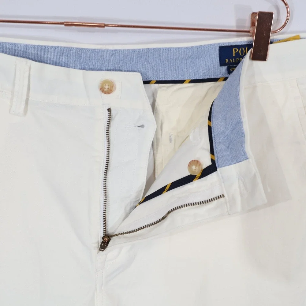 Polo Ralph Lauren Chino Shorts Mens 38 White Stretch Classic Fit Preppy $99 NWD